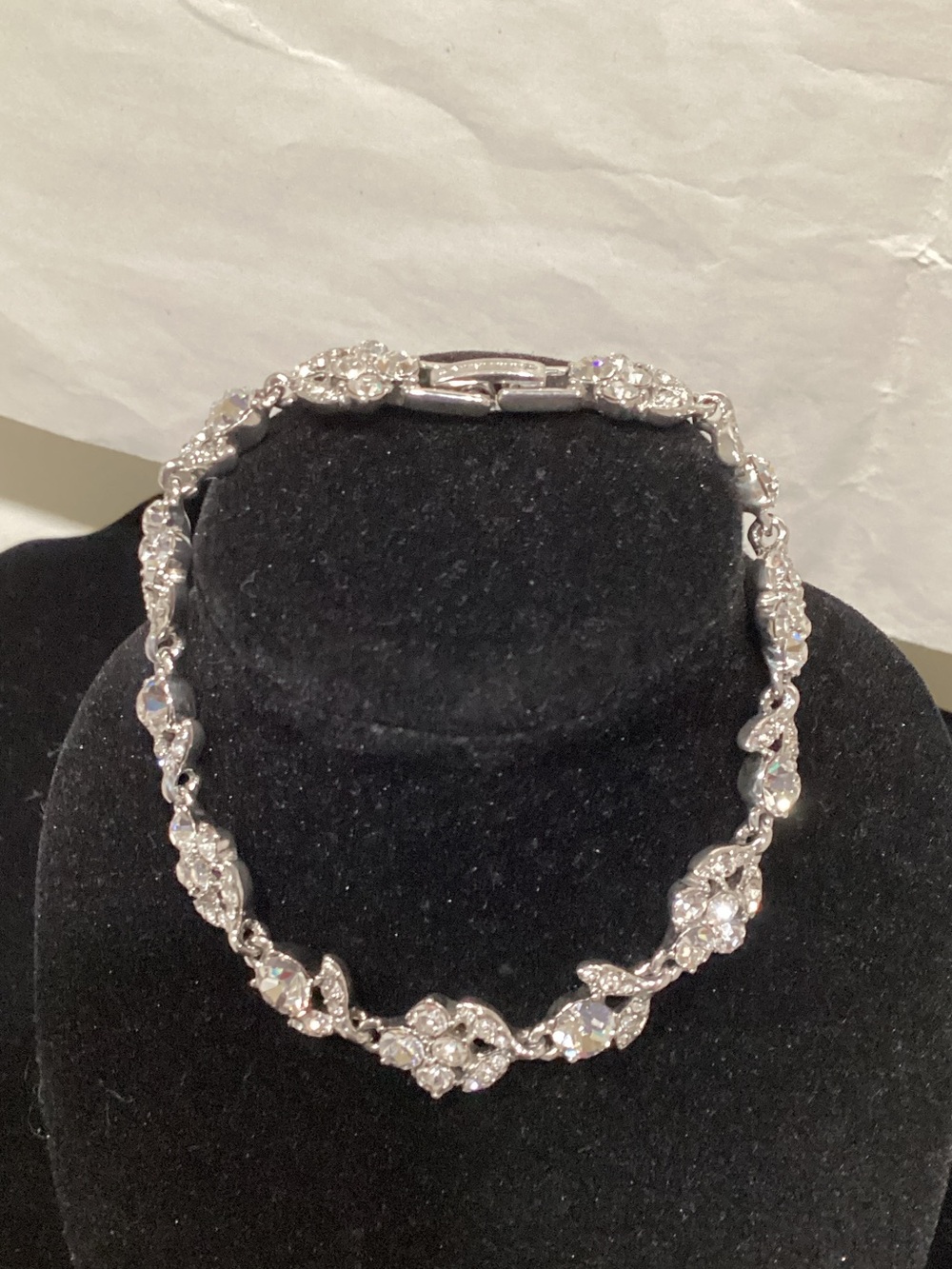 Givenchy Silver Crystal Link Bracelet